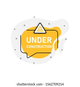 Yellow abstraction isolated sticker under construction. Vector illustration.
