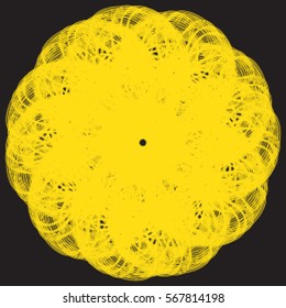 Yellow abstraction on black background