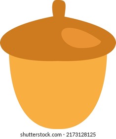 Yellow acorn, illustration, vector on a white background.