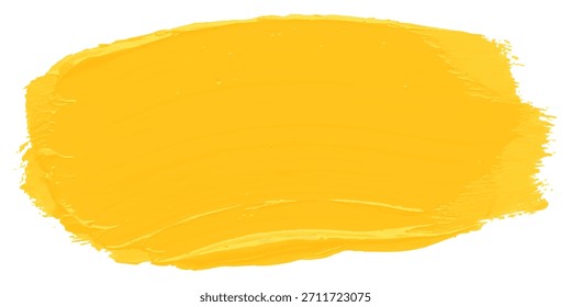 Amarillo acrílico cepillo trazo textura de Vector dibujado a mano gruesa pintura al óleo mancha elemento aislado diseño de Vector