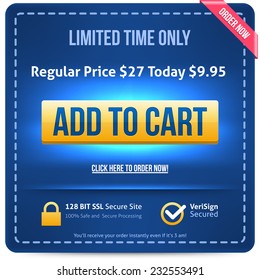 Yellow Add Cart Button Blue Text Stock Vector (Royalty Free) 232553491