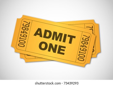 Yellow Admit One Tickets