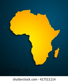 yellow African continent. Image Africa Icon Vector. Picture. 