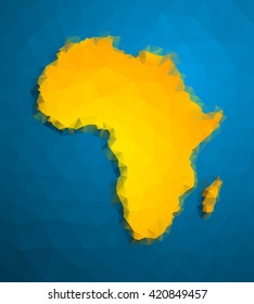 yellow African continent. Image  Africa Icon Vector. 