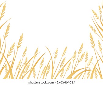 Yellow african savanna grass flat vector illustration on white background