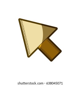 yellow aged silhouette of arrowhead vector illustration
