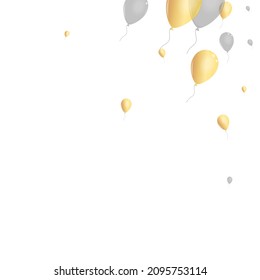 Vector blanco de fondo de aire amarillo. Cartel realista de Baloon. Gris Present Surprise. Plantilla de luz de balón.