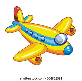 Gelbes Flugzeug.