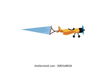 yellow airplane design with cartel