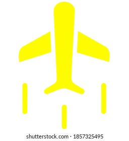 Yellow Airport flat simple icon design
