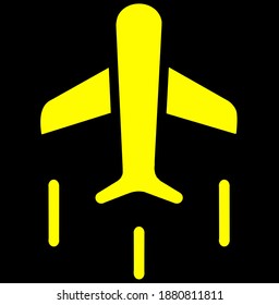 Yellow Airport flat simple icon design