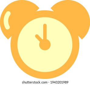 Yellow alarm clock, illustration, vector on a white background