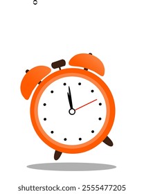 Yellow alarm clock on white background