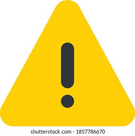 Ilustración de icono triangular de alerta amarilla 