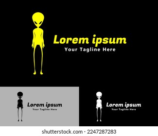 Yellow Alien Logo Design. Vector eps10