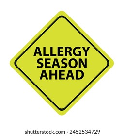 Yellow allergy season ahead sign background vector icon.