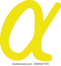 Amarillo Alfa marca escritura a mano, ciencia, matemáticas 