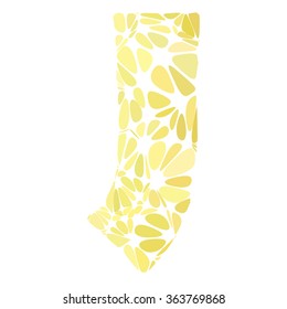 Yellow Alphabet Cell Style, Creative Design Templates