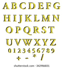 Yellow Alphabet Polygon Style, Creative Design Templates