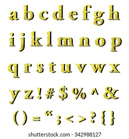 Yellow Alphabet Polygon Style, Creative Design Templates