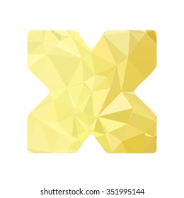 Yellow Alphabet Polygon Style, Creative Design Templates