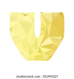 Yellow Alphabet Polygon Style, Creative Design Templates