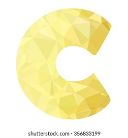 Yellow Alphabet Polygon Style, Creative Design Templates