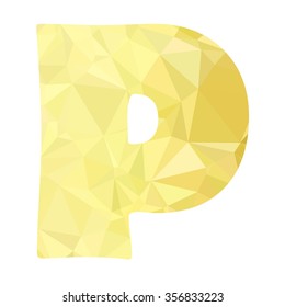 Yellow Alphabet Polygon Style, Creative Design Templates