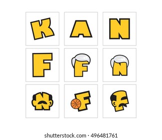 yellow alphabet typography alphabet font typeset logotype image vector icon