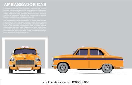 Yellow Ambassador Cab Taxi