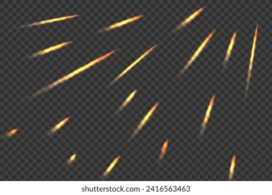 Yellow angle prism rainbow light. Sun rays overlay effect. Stock vector illustration in realistic style on transparent background.