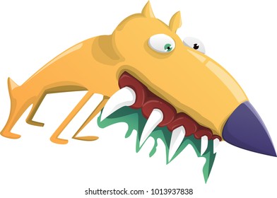 Yellow angry dog 