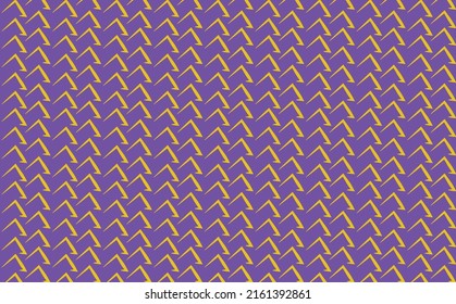 Yellow angular lines tiled pattern within purple background. Suitable for design template, cover, card, backdrop, banner, and wallpaper.
