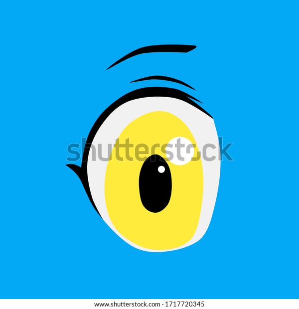 Yellow Anime Eyes Cartoon Characters Stock Vector Royalty Free 1717720345