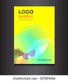Yellow annual report brochure flyer design template vector, Leaflet cover presentation abstract flat background, layout in A4 size