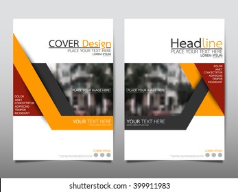 Yellow annual report brochure flyer design template vector, Leaflet cover presentation abstract flat background, layout in A4 size