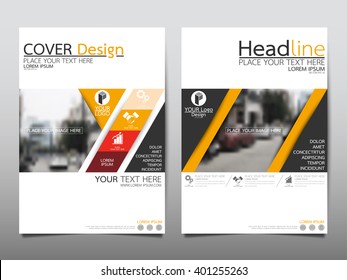 Yellow annual report brochure flyer design template vector, Leaflet cover presentation abstract flat background, layout in A4 size