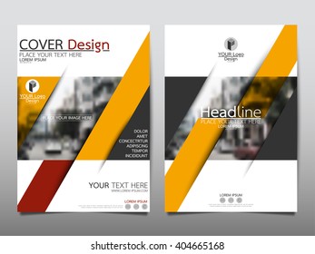 Yellow annual report brochure flyer design template vector, Leaflet cover presentation abstract flat background, layout in A4 size