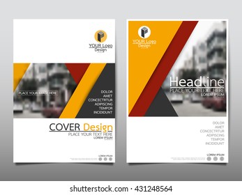 Yellow annual report brochure flyer design template vector, Leaflet cover presentation abstract geometric background, layout in A4 size