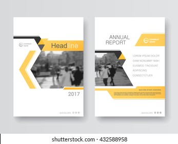 Yellow annual report flyer Brochure leaflet, the presentation cover, magazine advertising. cover with an abstract background. vector template layout of A4 format