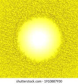 Yellow ants from a circle. Vector illustration. Creative sunny background.
