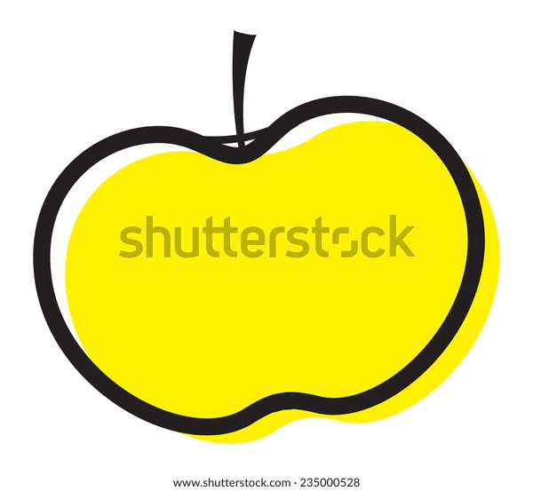 Yellow Apple Clipart Stock Vector (Royalty Free) 235000528 | Shutterstock