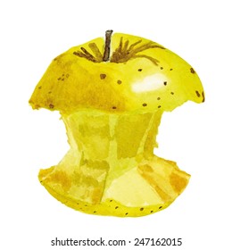 Yellow apple core, vector for your design