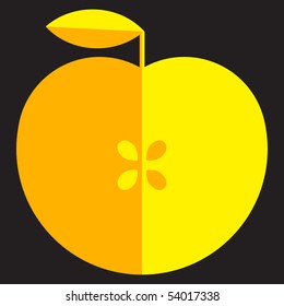 yellow apple decorative pictogram