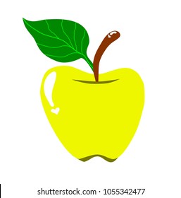 Yellow apple design isolated white background, illustration vector