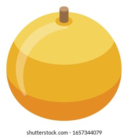 Gelbes Apfelsymbol. Isometrisch auf gelbem Apfel-Vektorillustration-Symbol für Webdesign einzeln auf weißem Hintergrund