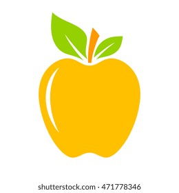 Yellow apple icon vector illustration isolated on white background
