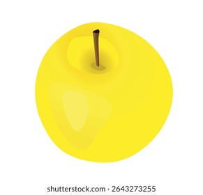 Yellow apple isolated. vector illustration	