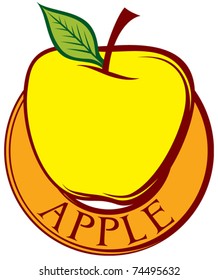 yellow apple label design