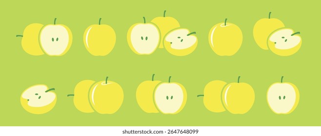 Yellow apple  logo. Isolated yellow apple on white background